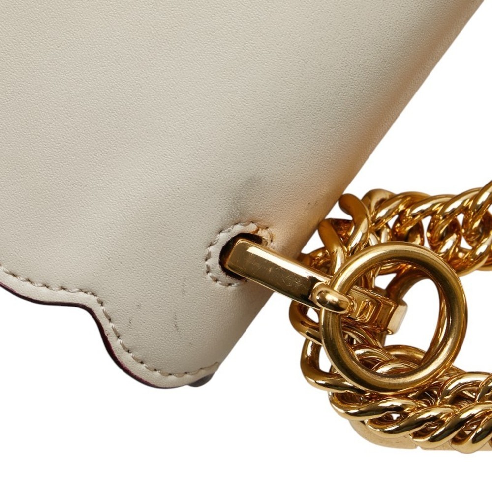 FENDI Beige Leather Canai Chain Handbag Shoulder Bag 8BT283 - Picture 6 of 12